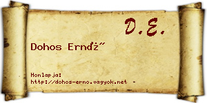 Dohos Ernő névjegykártya