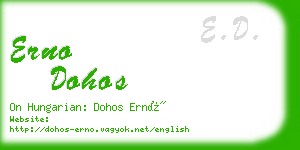 erno dohos business card